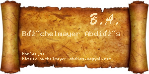 Büchelmayer Abdiás névjegykártya